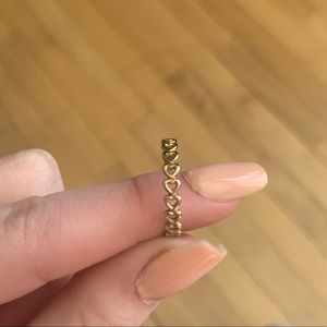 Pandora band of hearts ring gold size 6